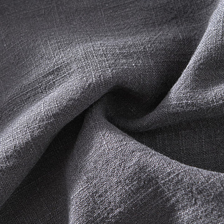 Chaqueta de lino y ramio de manga larga para hombre con diseño de botones sencillos y bolsillos de Buddha Stones Commute - image 15