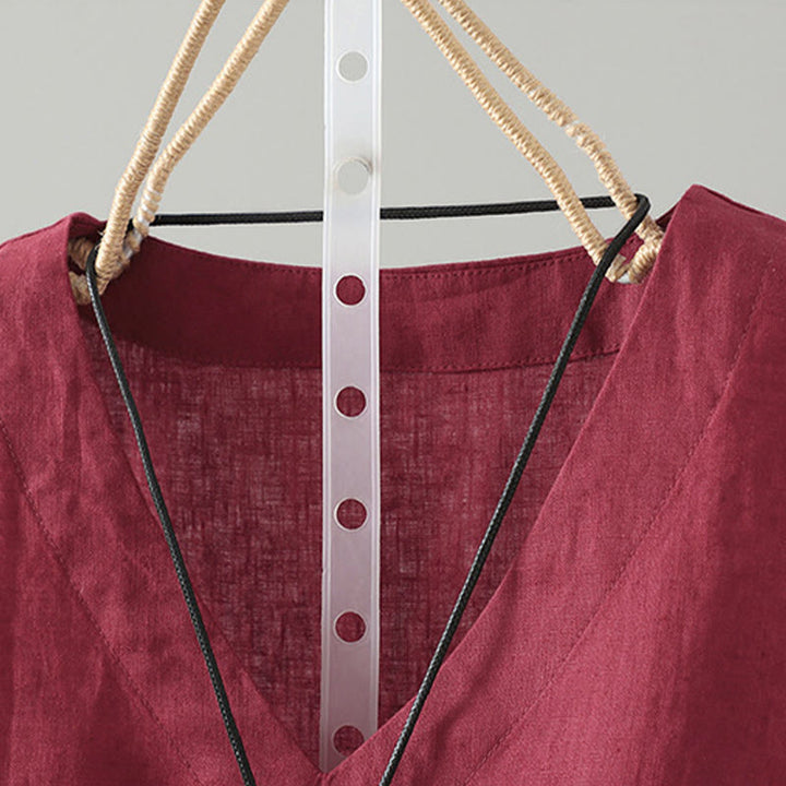 Chaleco vintage de verano con cuello en V y estampado de Buddha Stones para mujer - image 6