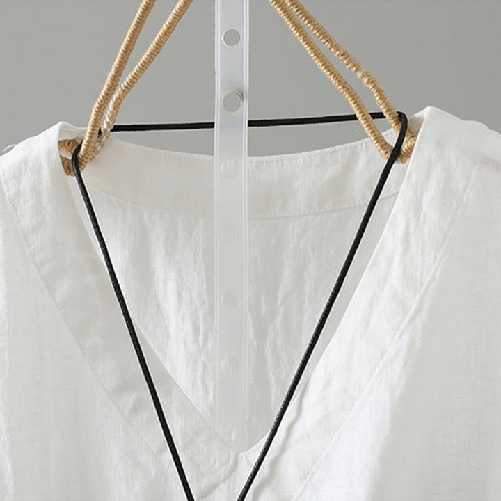 Chaleco vintage de verano con cuello en V y estampado de Buddha Stones para mujer - image 18