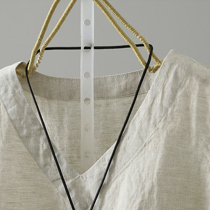 Chaleco vintage de verano con cuello en V y estampado de Buddha Stones para mujer - image 25