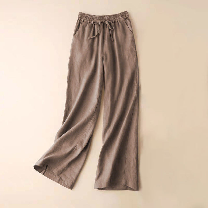 Pantalones casuales de cintura alta con cordones y pernera ancha con bolsillos de Buddha Stones - Broncearse - US12，UK/AU16，EU44 (XL) - image 27