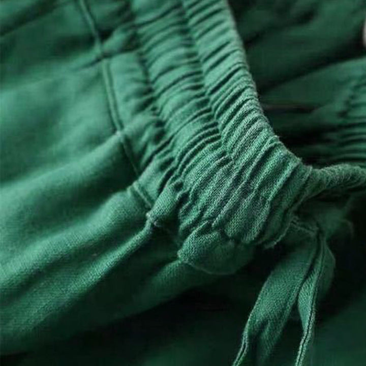 Pantalones casuales de cintura alta con cordones y pernera ancha con bolsillos de Buddha Stones - image 10