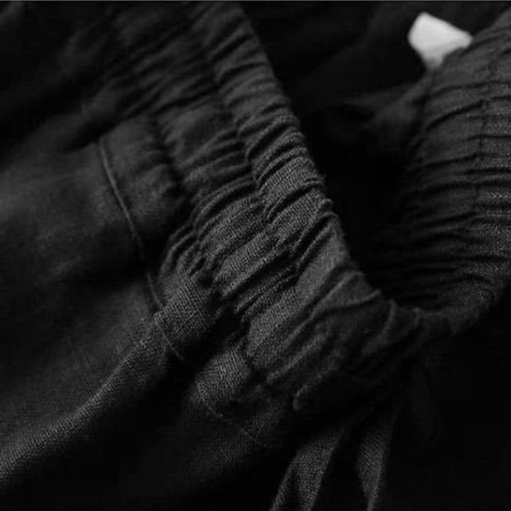 Pantalones casuales de cintura alta con cordones y pernera ancha con bolsillos de Buddha Stones - image 17