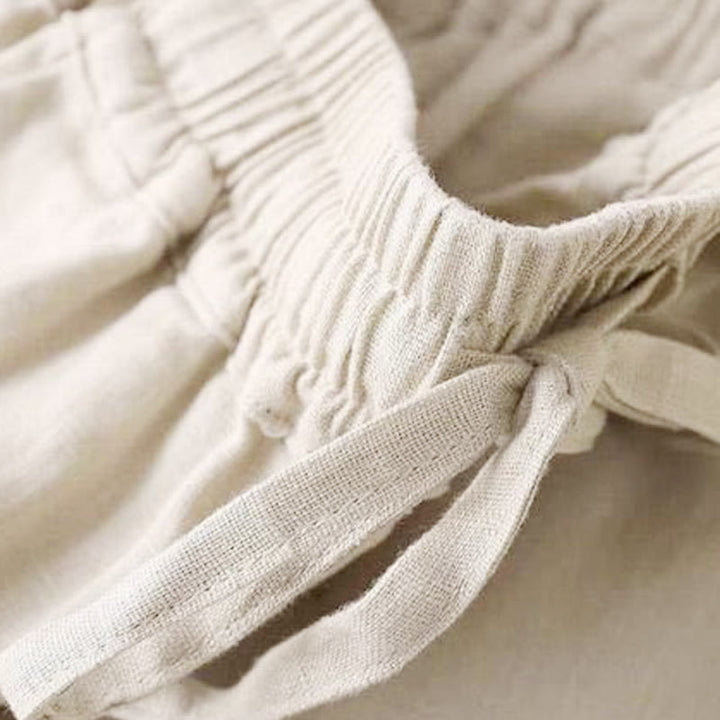 Pantalones casuales de cintura alta con cordones y pernera ancha con bolsillos de Buddha Stones - image 24