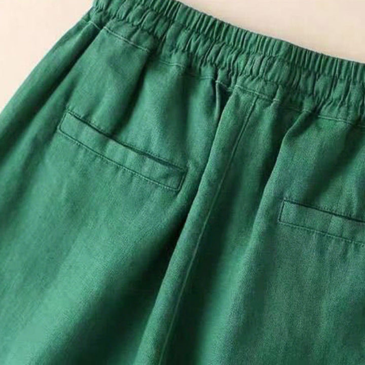 Pantalones casuales de cintura alta con cordones y pernera ancha con bolsillos de Buddha Stones - image 14