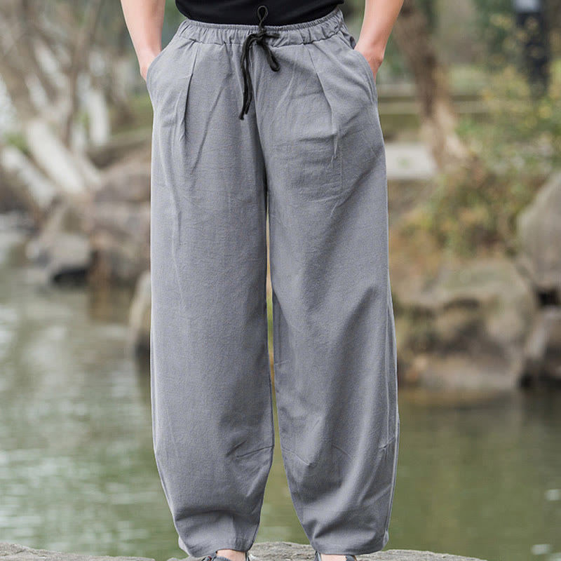 Pantalones bombachos casuales lisos con bolsillos para hombre Buddha Stones - image 14