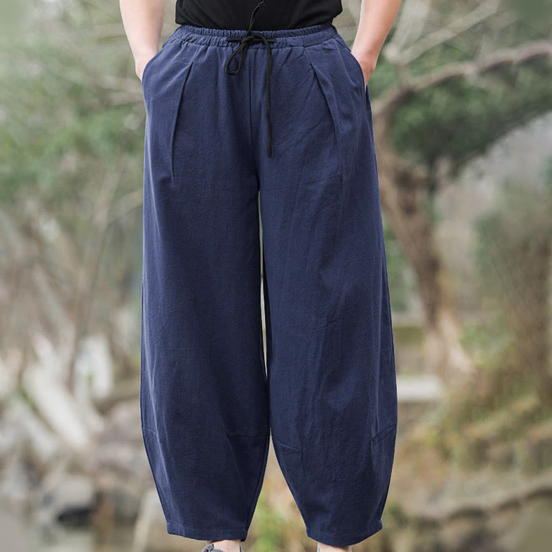 Pantalones bombachos casuales lisos con bolsillos para hombre Buddha Stones - image 5