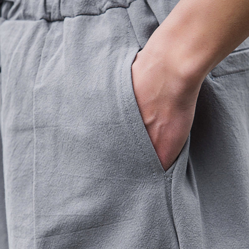 Pantalones bombachos casuales lisos con bolsillos para hombre Buddha Stones - image 16