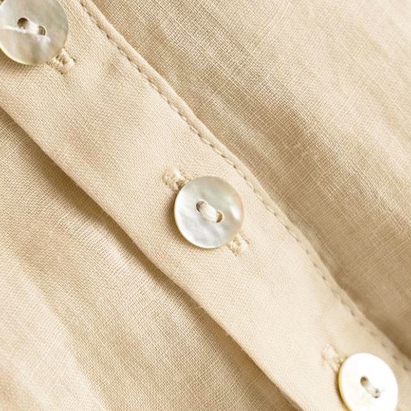 Camisa de mujer vintage con cuello en V, mangas tres cuartos abullonadas y botones , con Buddha Stones. - image 12
