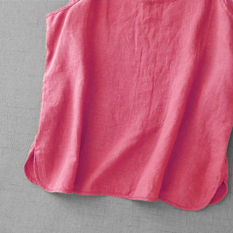 Chaleco de lino y algodón para mujer con diseño de correa ajustable y diseño de Buddha Stones de verano - image 32