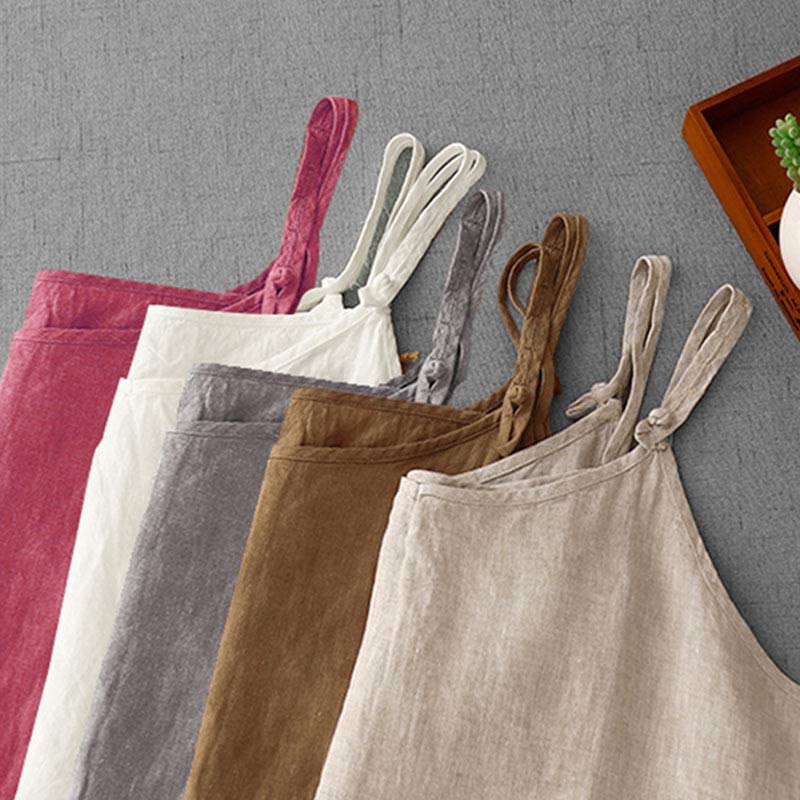 Chaleco de lino y algodón para mujer con diseño de correa ajustable y diseño de Buddha Stones de verano - image 33