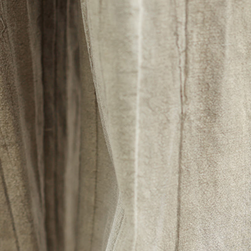 Pantalones casuales Buddha Stones de algodón para mujer, cintura elástica, pierna ancha y bolsillos, color tostado - image 9