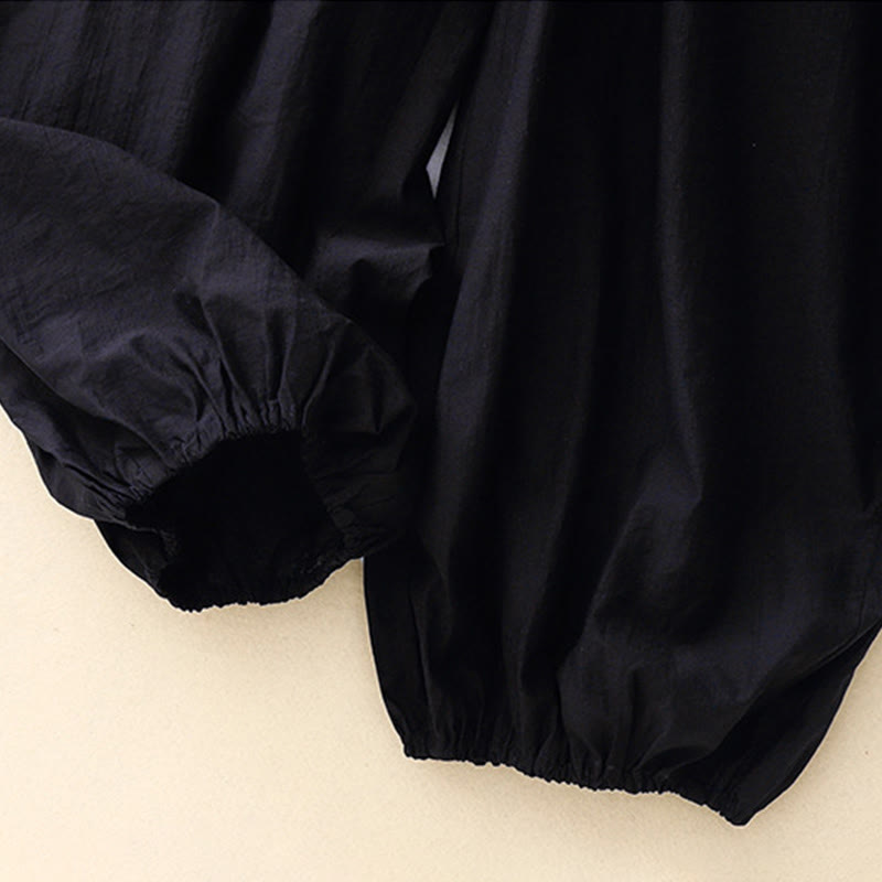 Pantalones harén de algodón para mujer, con diseño sencillo e informal, con bolsillos y estampado de Buddha Stones - image 2