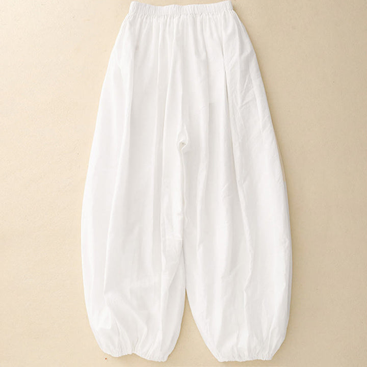 Pantalones harén de algodón para mujer, con diseño sencillo e informal, con bolsillos y estampado de Buddha Stones - image 5