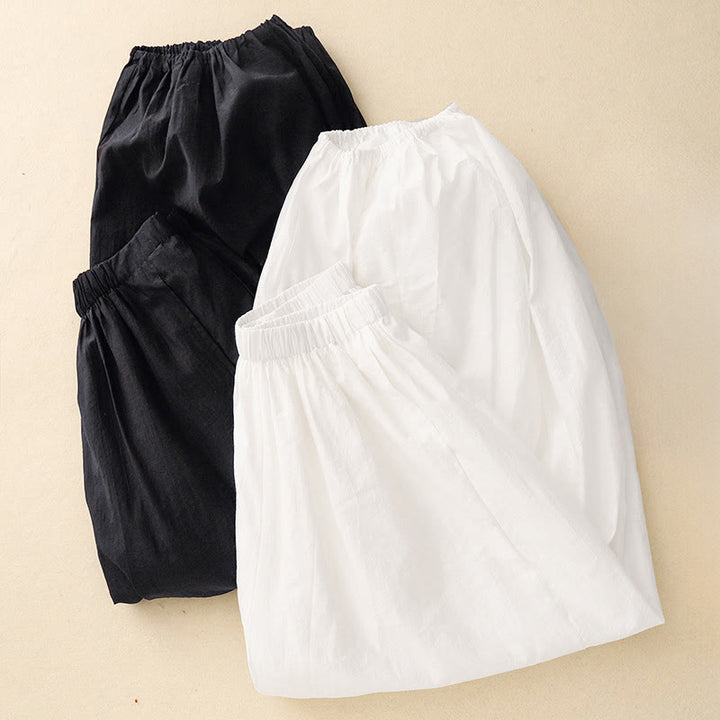 Pantalones harén de algodón para mujer, con diseño sencillo e informal, con bolsillos y estampado de Buddha Stones - image 12