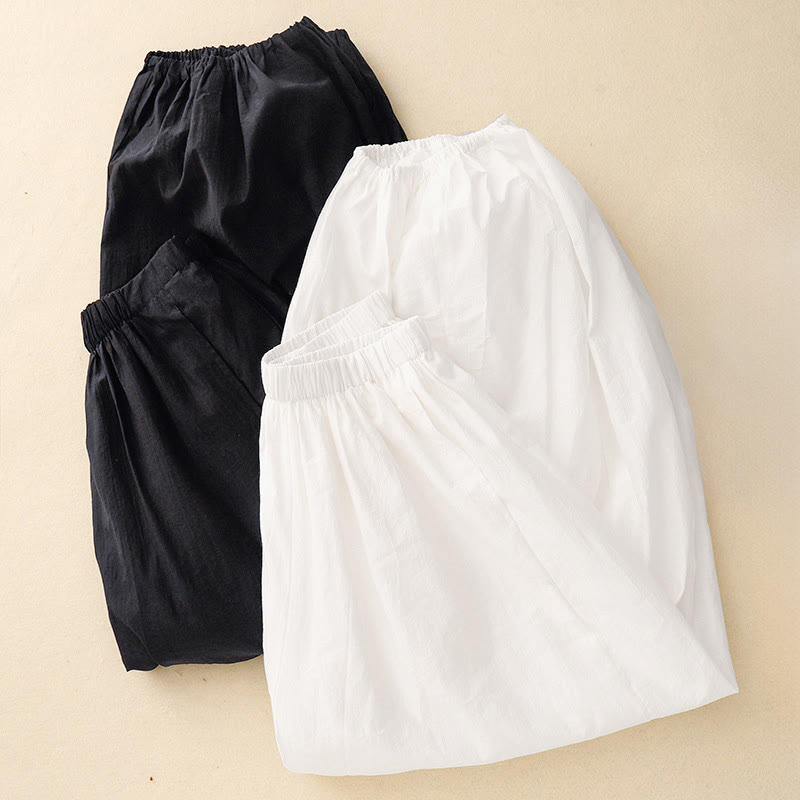 Pantalones harén informales con diseño sencillo y bolsillos para mujer con Buddha Stones - image 12