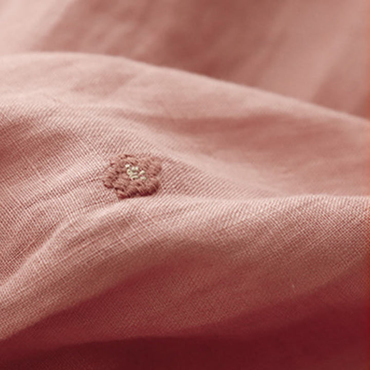 Pantalones harén de algodón y lino para mujer, informales, con pétalos bordados y Buddha Stones , de largo 7-8, con bolsillos - image 14