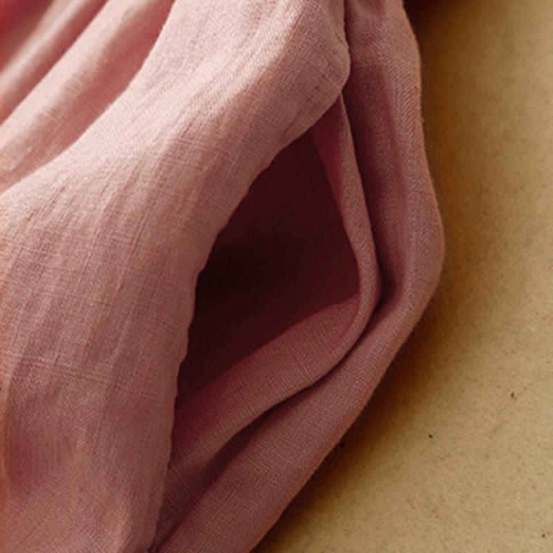 Pantalones harén de algodón y lino para mujer, informales, con pétalos bordados y Buddha Stones , de largo 7-8, con bolsillos - image 13