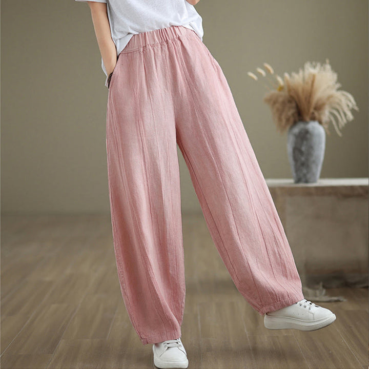 Pantalones harem casuales lisos para mujer con Buddha Stones y bolsillos. - image 22