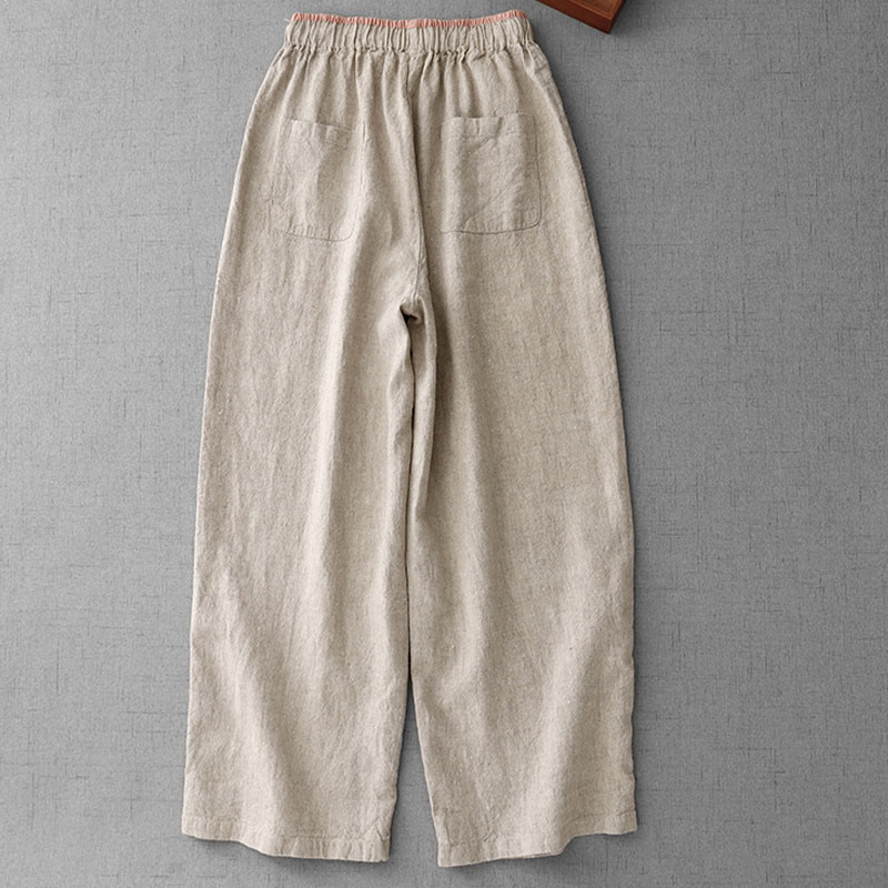 Pantalones casuales de mujer con cordón ajustable y diseño sencillo, estampado de Buddha Stones , para uso diario, con bolsillos. - image 1