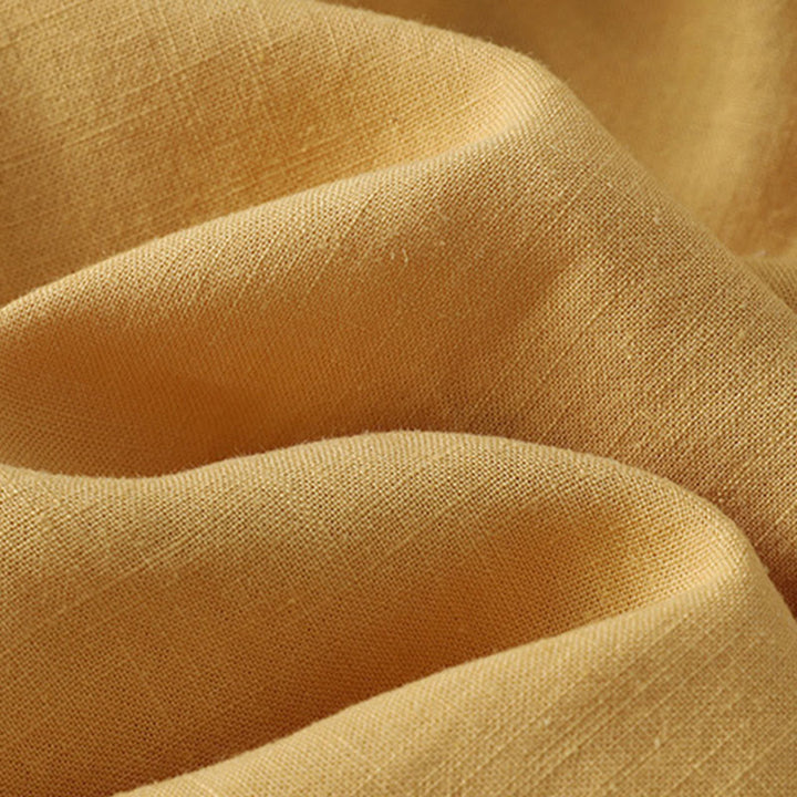 Camisa de lino y algodón con botones inclinados y diseño de Buddha Stones para mujer - image 1