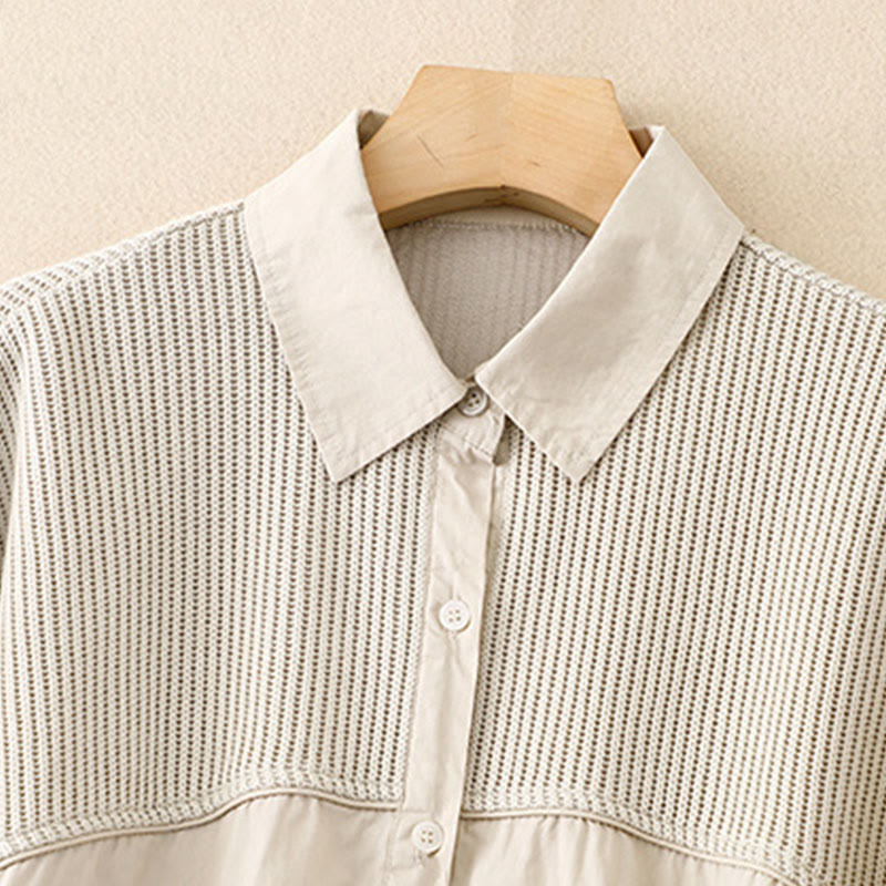 Chaqueta de pana de algodón con cuello alto y diseño liso de Buddha Stones para mujer - image 12