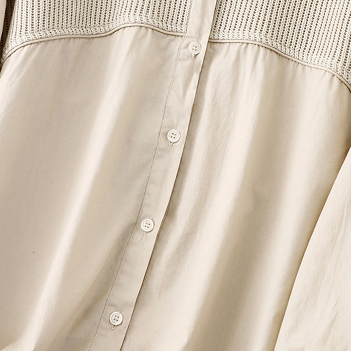 Chaqueta de pana de algodón con cuello alto y diseño liso de Buddha Stones para mujer - image 14