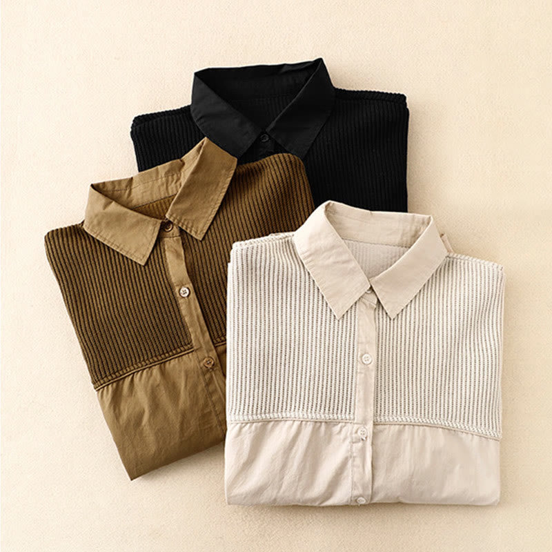 Chaqueta de pana de algodón con cuello alto y diseño liso de Buddha Stones para mujer - image 20