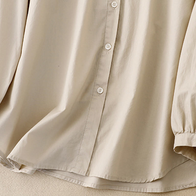 Chaqueta de pana de algodón con cuello alto y diseño liso de Buddha Stones para mujer - image 17