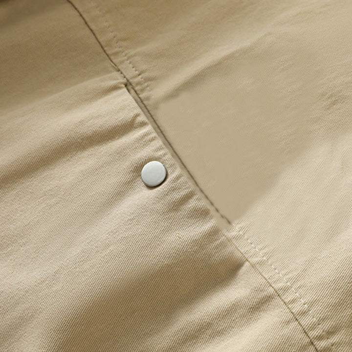 Chaqueta de algodón con cuello alto y diseño de botones lisos de Buddha Stones para mujer - image 22