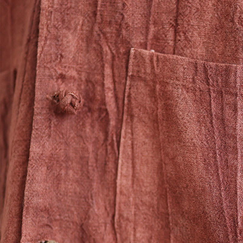 Chaqueta de lino y algodón de manga larga para mujer con bolsillos y Buddha Stones - image 13