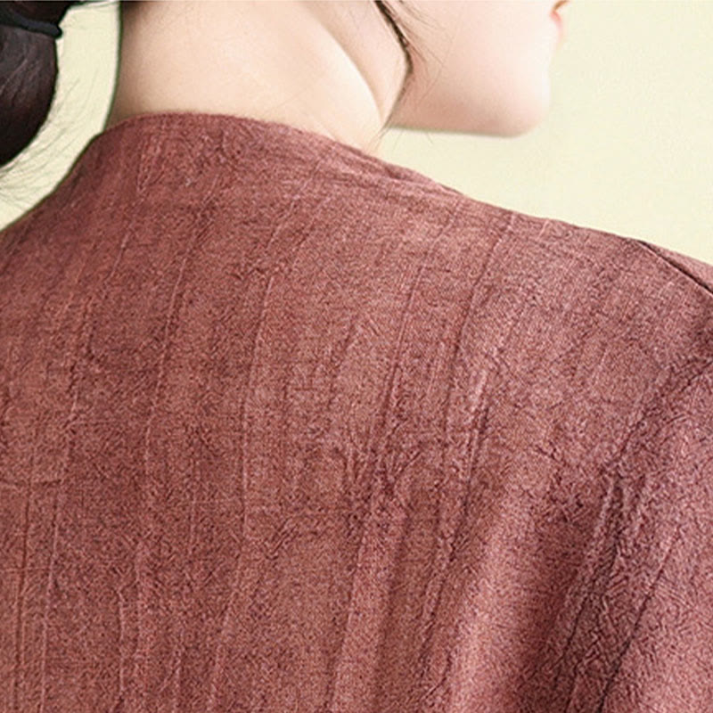 Chaqueta de lino y algodón de manga larga para mujer con bolsillos y Buddha Stones - image 15