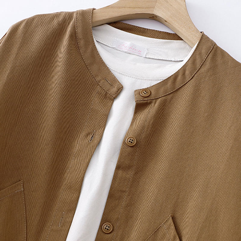 Chaqueta de algodón de manga larga para mujer con bolsillos y estampado de Buddha Stones - image 2