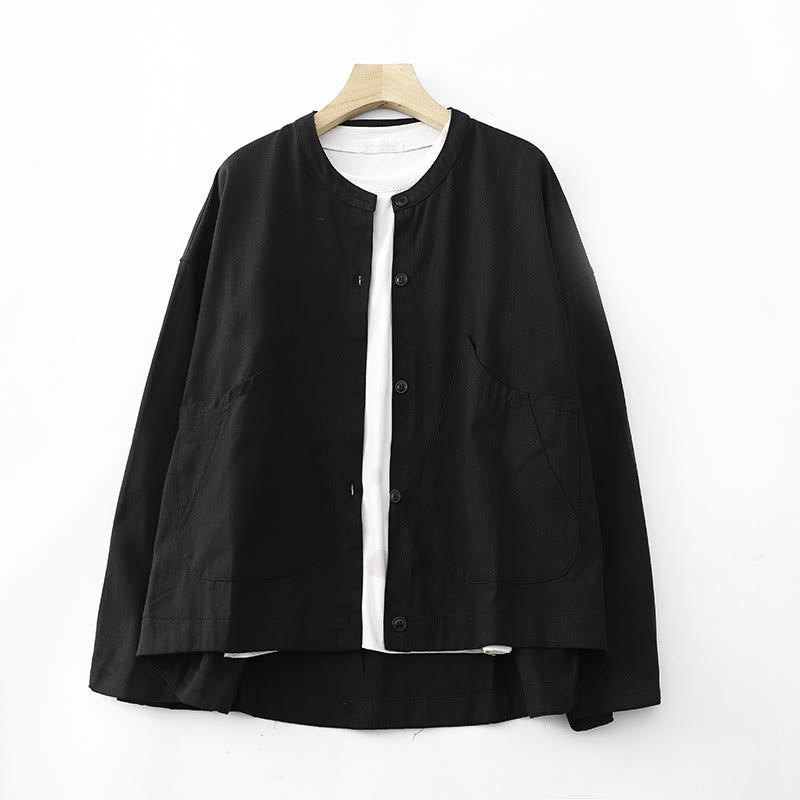 Chaqueta de algodón de manga larga para mujer con bolsillos y estampado de Buddha Stones - Negro - US14，UK/AU18，EU46 (2XL) - image 8