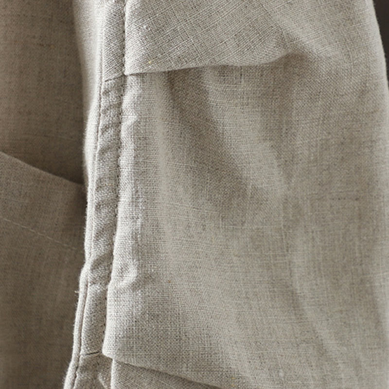 Chaqueta de algodón con cuello en V y bolsillos para mujer de Buddha Stones en color puro - image 4