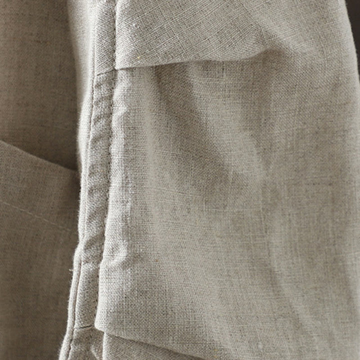 Chaqueta de algodón con cuello en V y bolsillos para mujer de Buddha Stones en color puro - image 4