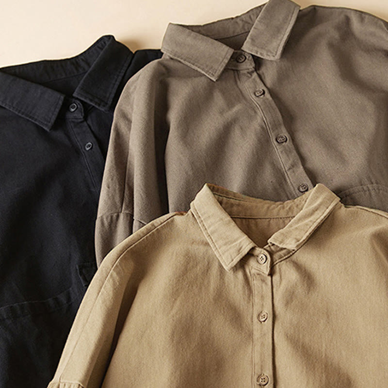 Chaqueta de lino y algodón de manga larga para mujer con solapa y bolsillos, diseño irregular de Buddha Stones Fall - image 20