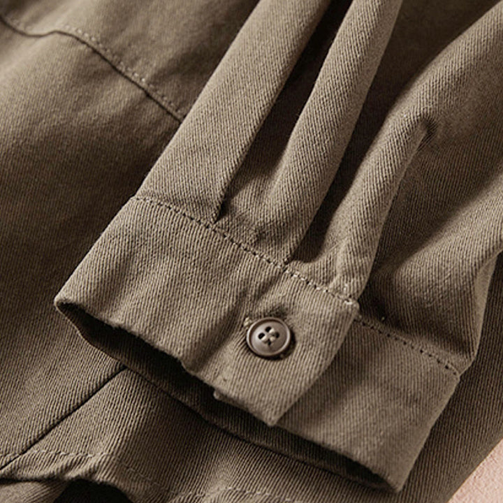 Chaqueta de lino y algodón de manga larga para mujer con solapa y bolsillos, diseño irregular de Buddha Stones Fall - image 19