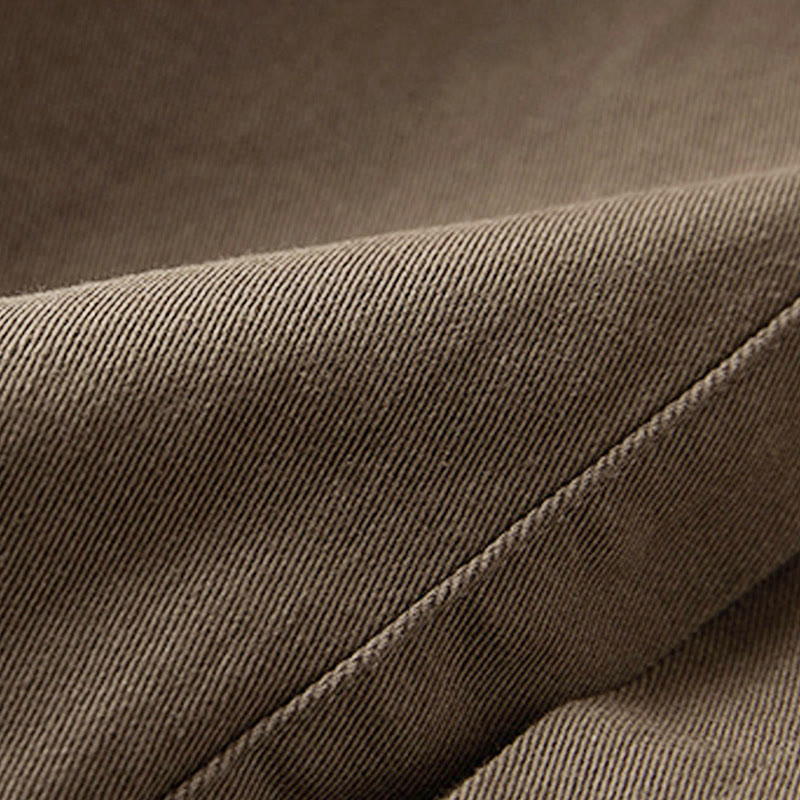 Chaqueta de lino y algodón de manga larga para mujer con solapa y bolsillos, diseño irregular de Buddha Stones Fall - image 18