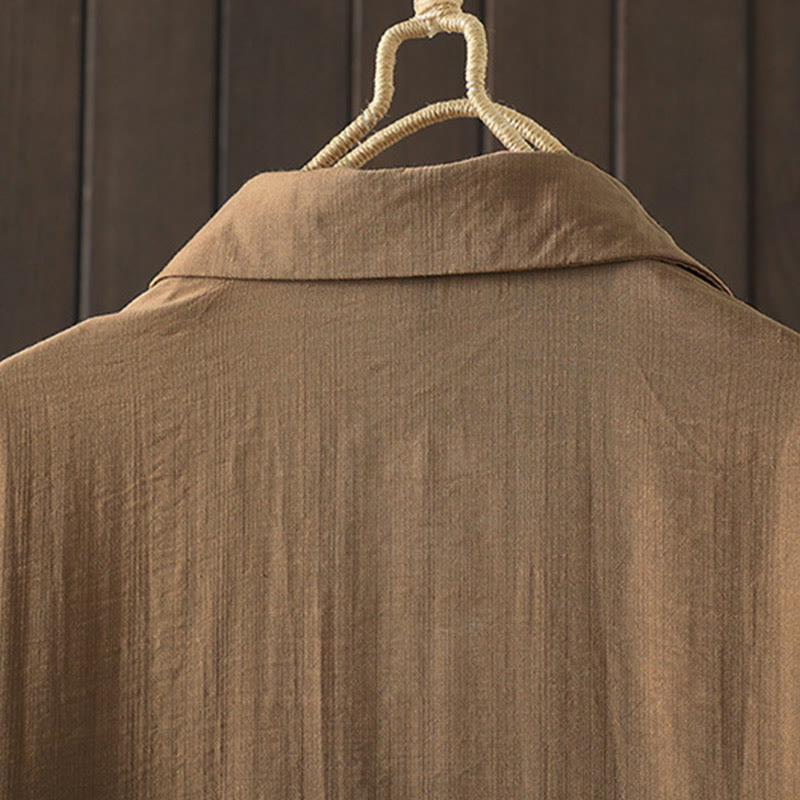 Abrigo de algodón para mujer con bolsillos y botones lisos Buddha Stones - image 2