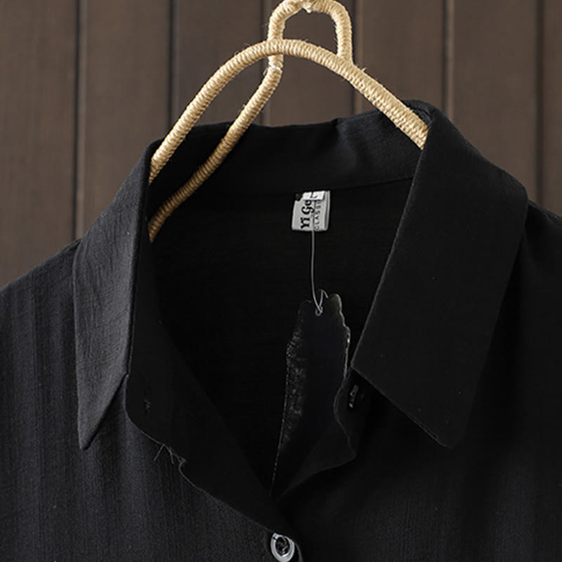 Abrigo de algodón para mujer con bolsillos y botones lisos Buddha Stones - image 11