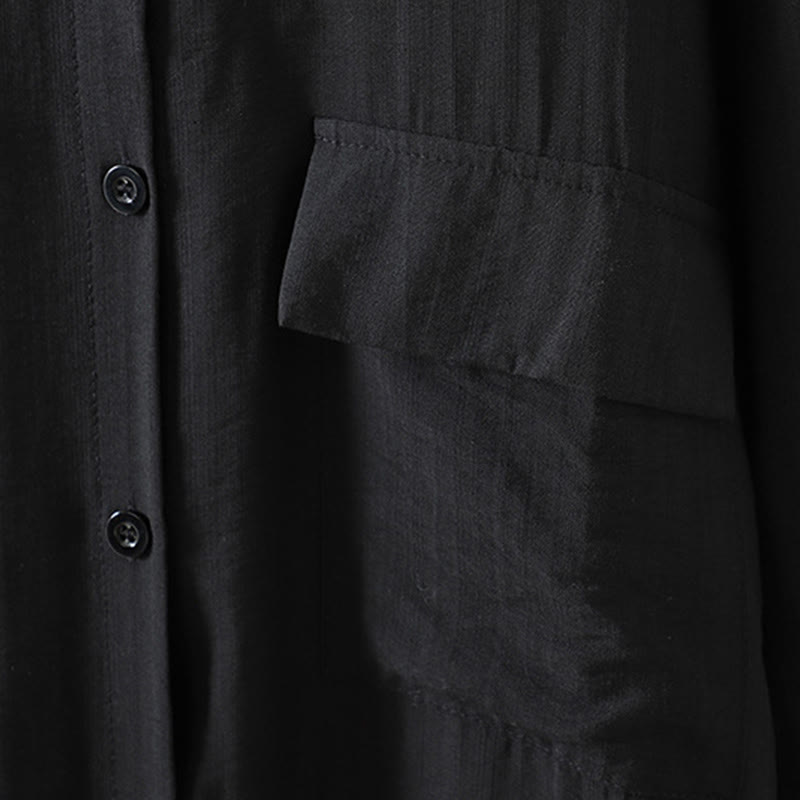 Abrigo de algodón para mujer con bolsillos y botones lisos Buddha Stones - image 15