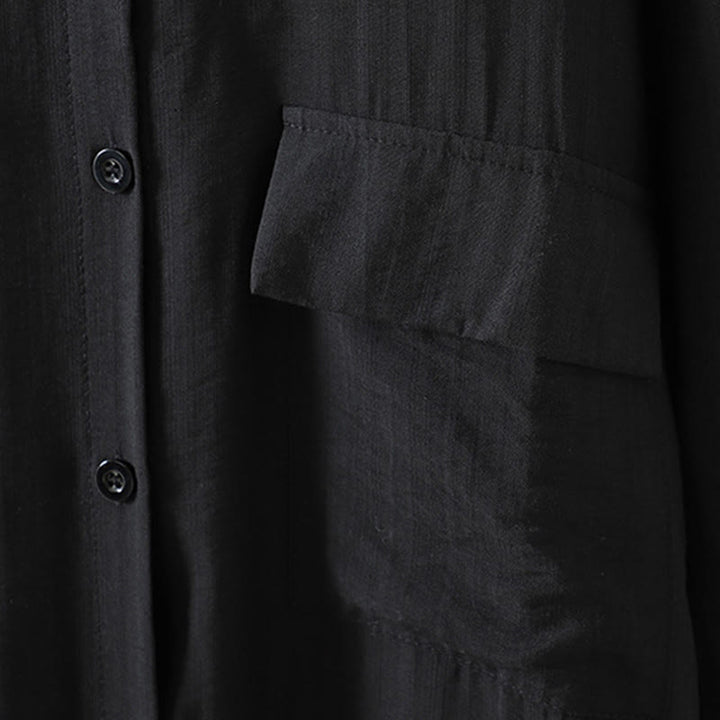 Abrigo de algodón para mujer con bolsillos y botones lisos Buddha Stones - image 15