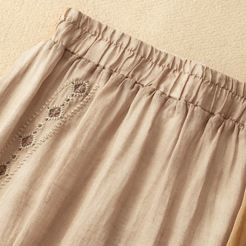 Falda de mujer de 7-8 pulgadas de largo con diseño étnico vintage de bordado de Buddha Stones. - image 14