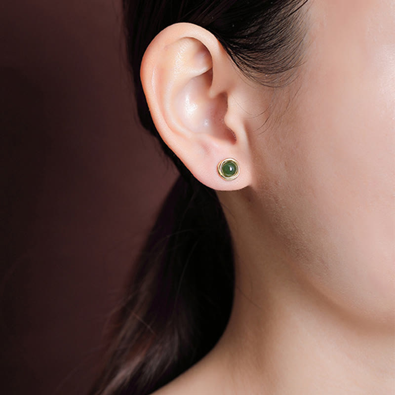 Pendientes de plata de ley 925 con Buddha Stones , jade hetiano, ágata y ámbar de la suerte  - image 3