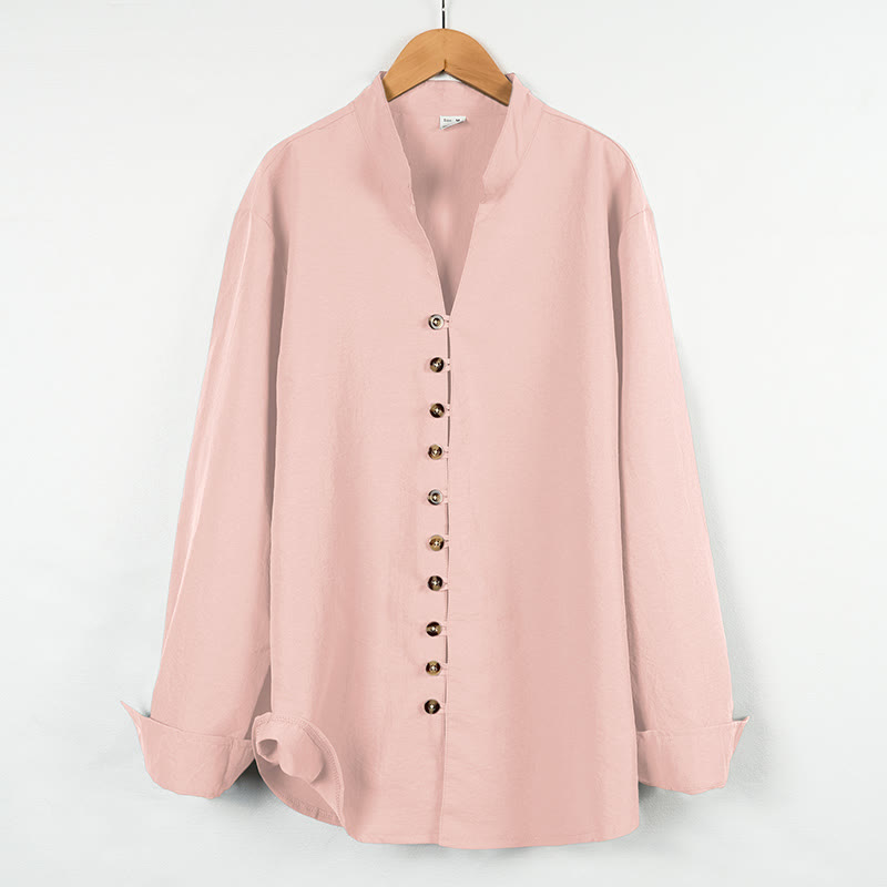 Camisa de manga larga para hombre con botones de color liso y Buddha Stones - Rosa - US/UK/AU46, UE56 (3XL) - image 13