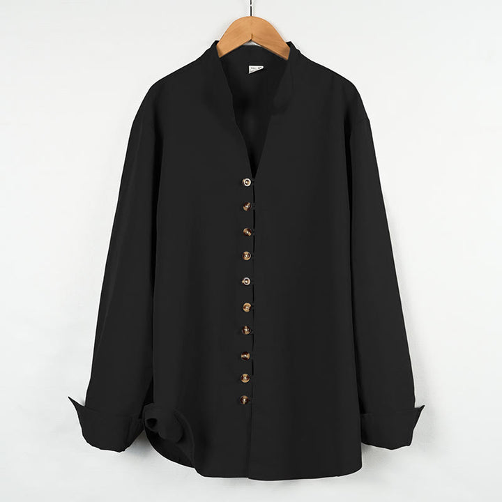 Camisa de manga larga para hombre con botones de color liso y Buddha Stones - Negro - US/UK/AU46, UE56 (3XL) - image 16