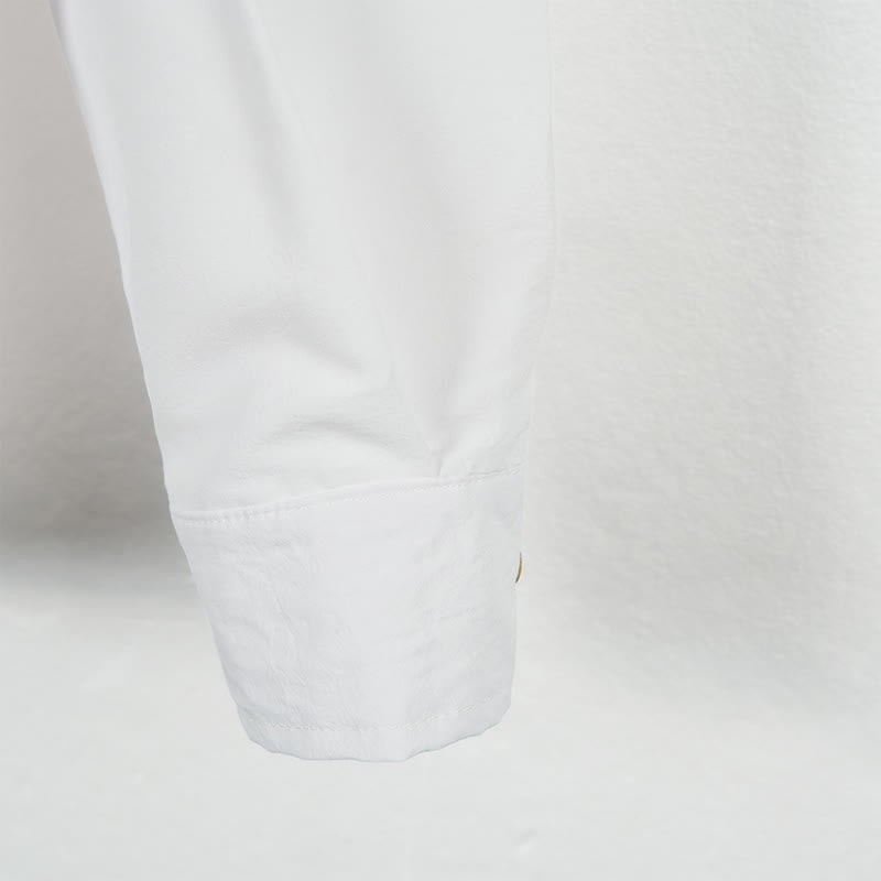 Camisa de manga larga para hombre con botones de color liso y Buddha Stones - image 9