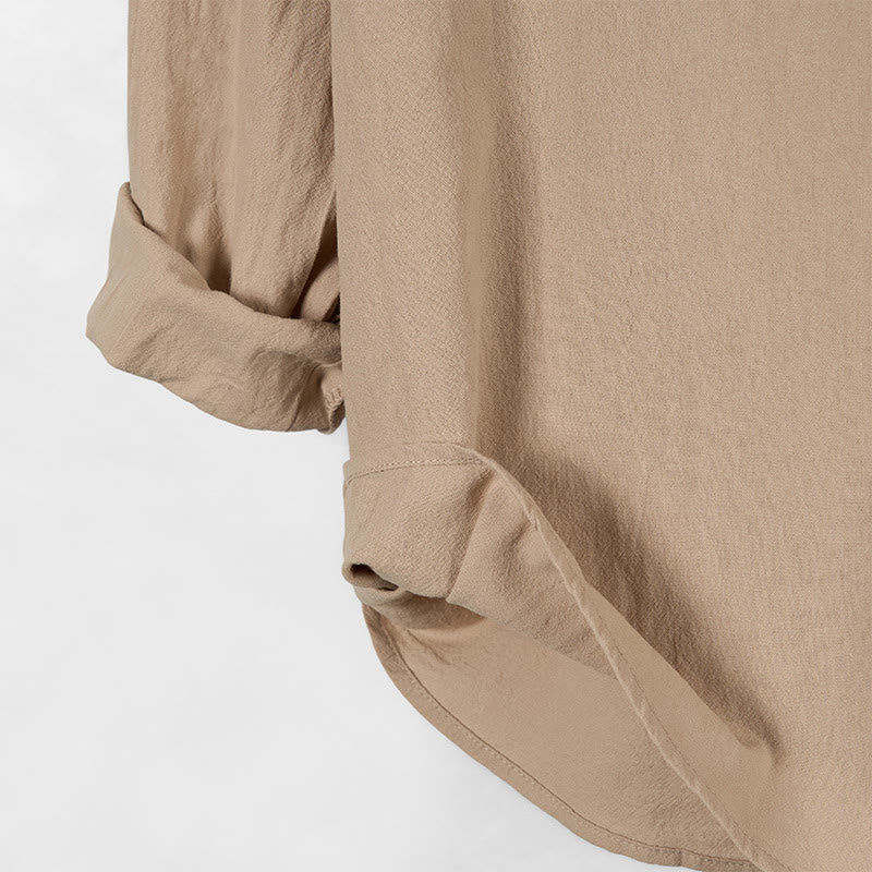 Camisa de algodón de manga larga con capucha y botones para hombre, color liso, con Buddha Stones, para otoño - image 14