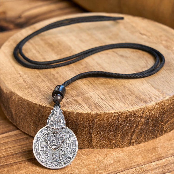 Buddha Stones Colgante de collar de armonía de cobre Pixiu con diseño Bagua de fantasmas de montaña que gastan dinero - image 4